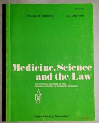 Medicine, Science and the Law - October 1995 Volume 35 Number 4 * Post Traumatic Stree Disorder, Repetitive Strain Injury, Male Rape, etc foto