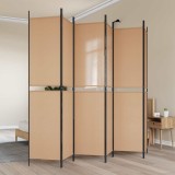 vidaXL Paravan cu 6 panouri Bej 300 x 220 cm Țesătură 42039226