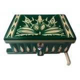 Cutie magică puzzle de depozitare pentru bijuterii pentru bibelouri cu cheie ascunsă verde