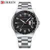 Ceas Barbatesc CURREN M8375 Original, Quartz, Otel Inoxidabil, Argintiu, Data, Cadran 39mm