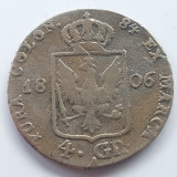 Germania Prusia 4 Groschen 1/6 thaler 1806 A argint William lll, Europa