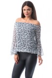 X734-18 Bluza vaporoasa cu imprimeu animal print