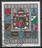 B0809 - Lichtenstein 1973 - Heraldica stampilat,serie completa