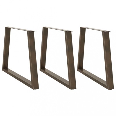 vidaXL Picioare de masă &amp;icirc;n formă de V, 3 buc., oțel natural, 100 x (72-73,3) cm 4012599 foto