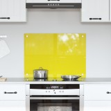 Placă backsplash pentru bucătărie vidaXL galben 70x50x0,6 cm din sticlă securizată