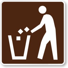 Indicator pentru camping container de gunoi foto