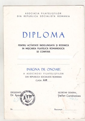 bnk fil Diploma Insigna de onoare a AFR , clasa aur foto