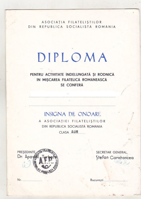 bnk fil Diploma Insigna de onoare a AFR , clasa aur