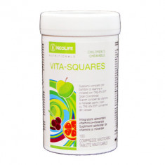 Vita-Squares 180 de tablete masticabile Integrator nutritional de multiminerale si de vitamine pentru copii