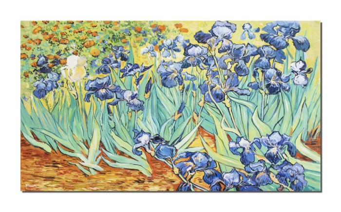 Tablou celebru pictat manual, Irisi la Saint-Remy, 120x70cm ulei pe panza, reproducere Vincent van Gogh