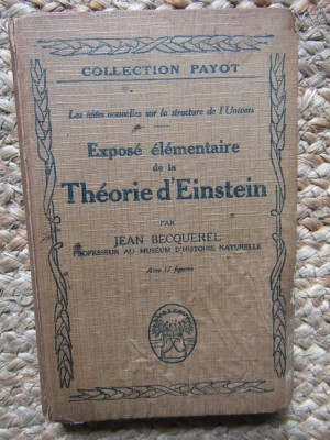 Expose elementaire de la theorie d&amp;#039;Einstein - Jean Becquerel foto