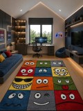 Cumpara ieftin Covor Camera Copii Smile 11177-120, Marime 80 x 150 cm, Multicolor, Inaltime Fir 9 mm, Antialergic, Polipropilena, Gradinita, Cresa, Loc de Joaca