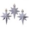 Set Ornamente Crăciun, Stele Argintii Mat, Strălucitoare cu Glitter, 8 cm, 16 Bucăți