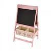 Tabla de Scris Copii U-Grow Pink Forest 2 in 1: Alba cu Rola Hartie si Neagra cu Creta, Spatiu Depozitare, 54x45x93 cm