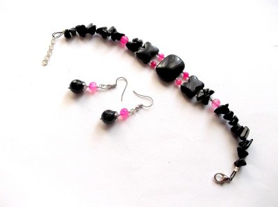 set bratara si cercei cu onix si agate 44087 foto