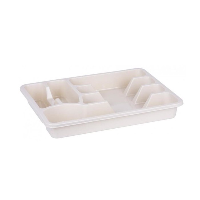 Suport organizare tacamuri, tava sertar, 6 compartimente, bej, 30x38x5 cm, Strend Pro