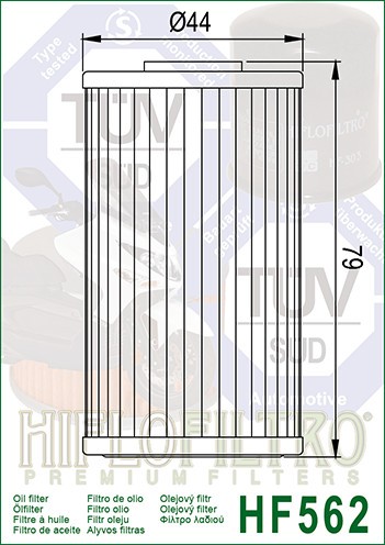 Filtru Ulei HF562 Hiflofiltro Kymco 1541A-KKC3-9000 Cod Produs: MX_NEW HF562