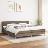 Cumpara ieftin Pat box spring cu saltea, gri taupe, 200x200 cm, textil