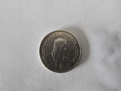 Elvetia 5 Francs 1949 Argint are 16 grame foto