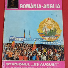 Program meci fotbal ROMANIA - ANGLIA (15.10.1980 preliminarii CM 1982)