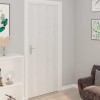 vidaXL Folie Ușă Autoadezivă Lemn Alb 210x90cm PVC (Set 2 Bucăți) - Folie Decorativă Mobilier, Aspect Rustic