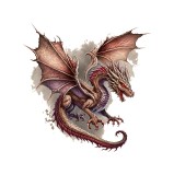 Cumpara ieftin Sticker decorativ Dragon, Rosu, 55 cm, 3780ST, Oem