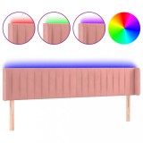 Cumpara ieftin Tablie de pat cu LED, roz, 163x16x78/88 cm, catifea