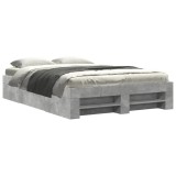 Cumpara ieftin Cadru de pat, gri beton, 140x200 cm, lemn prelucrat