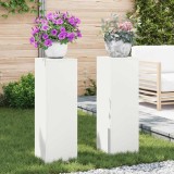 Suporturi plante pilon exterior 2 buc. alb 24x24x75 cm oțel