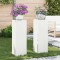 Suporturi pentru plante 2 pcs Alb 24 x 24 x 75 cm Oțel