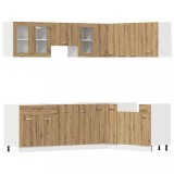 Set dulapuri bucatarie Lyon 11 piese Artisan Stejar lemn prelucrat