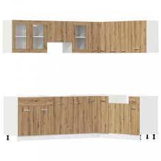 Set dulapuri bucatarie Lyon 11 piese Artisan Stejar lemn prelucrat