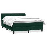 Cumpara ieftin Pat box spring cu saltea, verde inchis, 160x220 cm, catifea