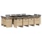 Set mobilier gradina cu perne, 13 piese, bej combinat poliratan