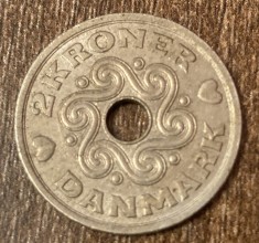 C50 - Moneda foarte veche - Danemarca - 2 coroane / kroner - 1993