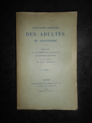 L&amp;#039;EDUCATION POPULAIRE DES ADULTES EN ANGLETERRE (1896, preface de M. F. Buisson) foto