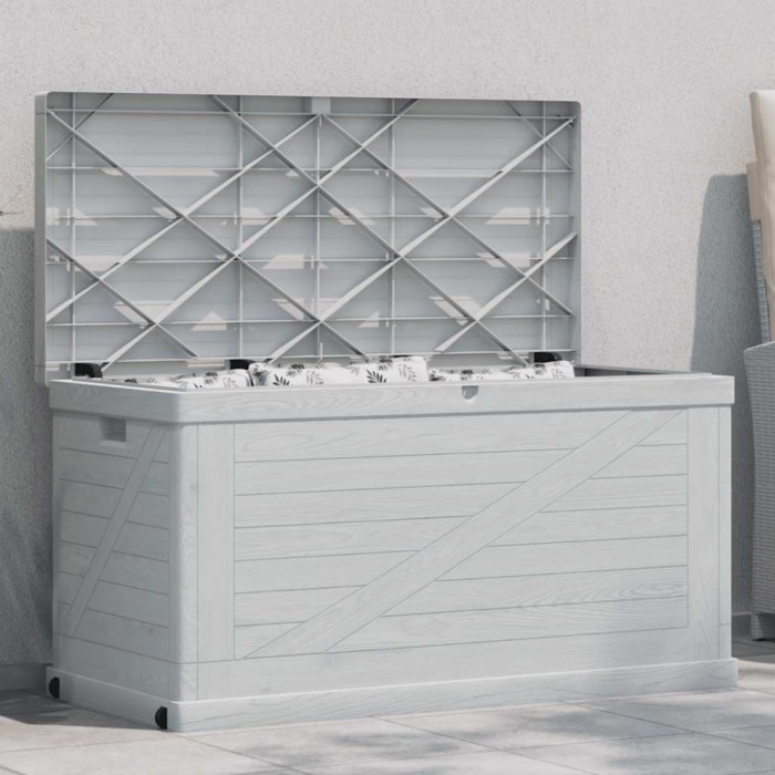 Ladă de depozitare pentru grădină, gri deschis, 420 L