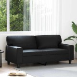 vidaXL Canapea cu 2 locuri, negru, 140 cm, piele ecologică 359417