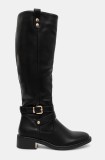 Answear Lab cizme femei, culoarea negru, cu toc plat, izolare usoara