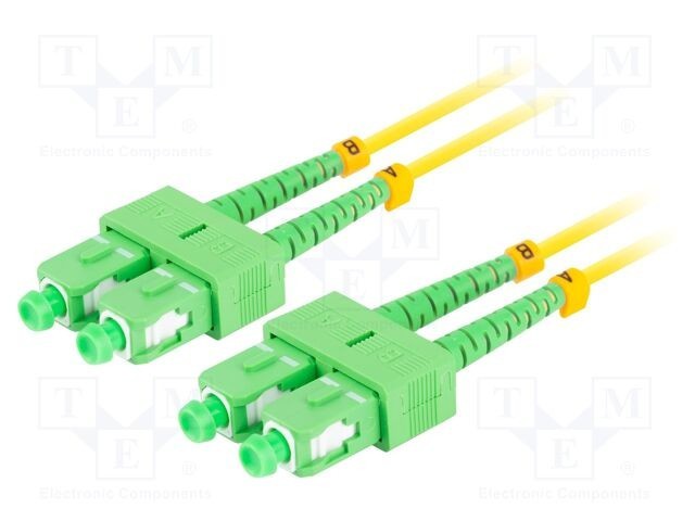 Patch cord fibră optică SC/APC - 5m galben LSZH LANBERG