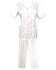 Costum Medical Pe Stil, Alb cu Elastan cu fermoar și garnituri stil Japonez, Model Ana - XL, S