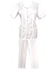 Costum Medical Pe Stil, Alb cu Elastan cu fermoar și garnituri stil Japonez, Model Ana - 4XL, M