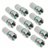 Set 10 mufe F RG6U 7mm Profesionale din cupru HQ dublu izolate inel verde WTY0623-10