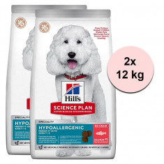 Hill&#039;s Science Plan Canine Adult Hypoallergenic Medium Salmon 2 x 12 kg