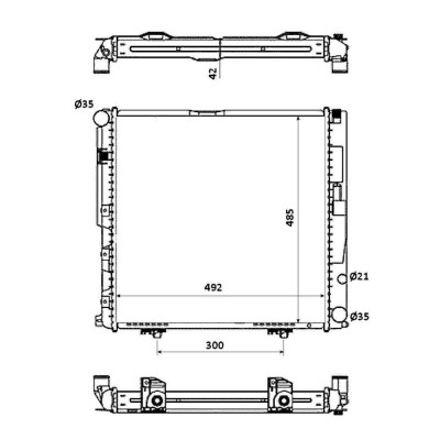 Radiator racire Mercedes W124/Clasa E, 1984-1996, Motorizare 2, 0 (E200); 2, 2 220e/E220 Benzina, tip climatizare cu AC, cutie Manuala, dimensiune 48 foto