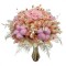 Buchet de flori crogenate, roz pudra ,bumbac si mix plante naturale uscate