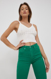 Pepe Jeans top femei, culoarea alb