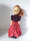 Papusa Aradeanca, Mihaela, 36cm inaltime, par roscat, ochi albastri functionali, rochita originala