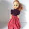 Papusa Aradeanca, Mihaela, 36cm inaltime, par roscat, ochi albastri functionali, rochita originala