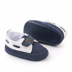 Pantofiori denim tip mocasini (Marime Disponibila: 9-12 luni (Marimea 20